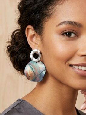 Fifth Avenue Iridescent Disc Earrings